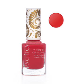 Pacifica | 7 Free Nail Polish | Fluorescent Sunset Pinky Red